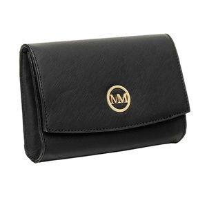 Marilyn Monroe Classic Black Clutch Handbag Textured Leather NEW